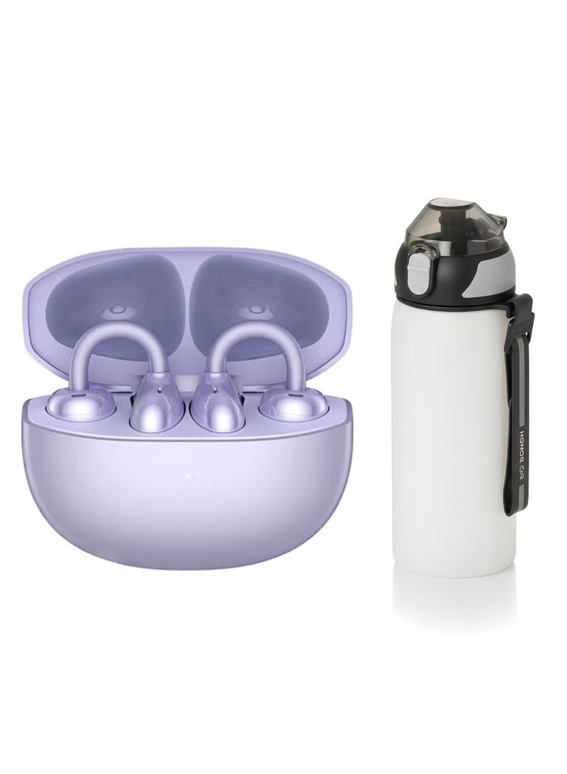 Honor Choice Earbuds CLIP Wireless Earphones, Open-Ear Bluetooth Earbuds, Feather-Like Wearing, 36 Hour Long Battery Life Purple With Honor Sports Kattle for Sports and Travel, - Image 1